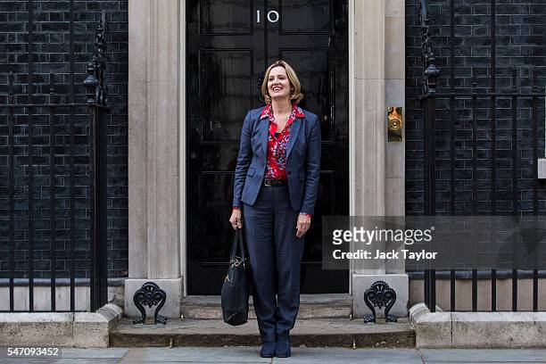 Amber Rudd leaves Downing Street after being appointed Home Secretary on July 13, 2016 in London, England. The UK's New Prime Minister Theresa May...
