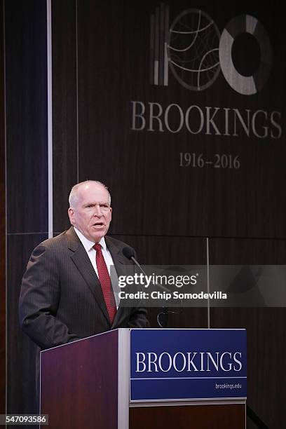 Central Intelligence Agency Director John Brennan discusses his agency's strategy in the face of emerging challenges during an event at the Brookings...