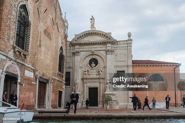 The church is seen during the wedding of Bastian Schweinsteiger and Ana Ivanovic on July 13, 2016 in Venice, Italy.