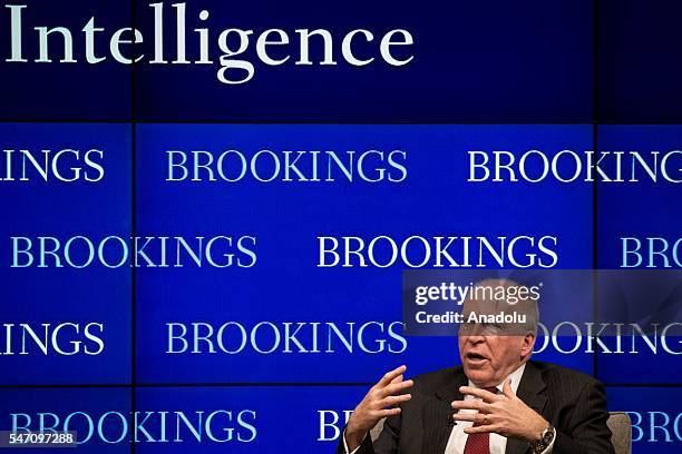 Director John Brennan speaks at the Brookings Institution on the CIA's strategy facing emerging challenges in Washington, USA on July 13, 2016.