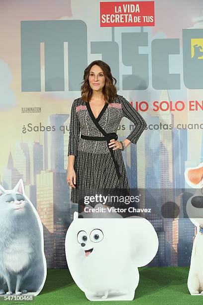 Monica Huarte attends a press conference and photocall to promote the new film "The Secret Life of Pets" at St Regis Hotel on July 13, 2016 in Mexico...