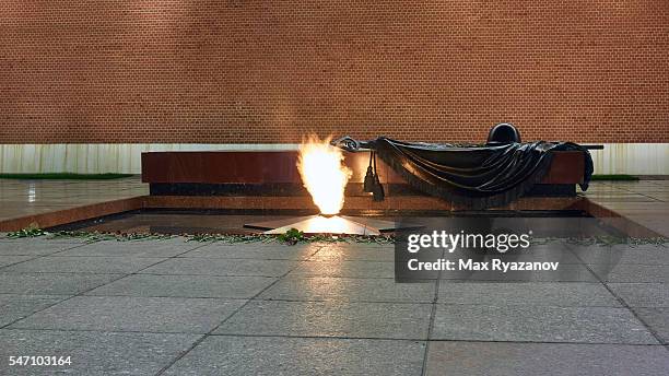 the tomb of the unknown soldier, moscow - eternal-flame stock pictures, royalty-free photos & images