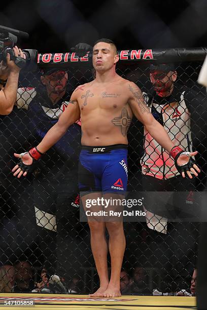 Diego Sanchez prepares to fight Joe Lauzon during the UFC 200 event at T-Mobile Arena on July 9, 2016 in Las Vegas, Nevada.