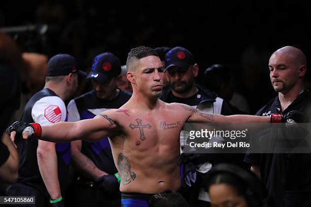 Diego Sanchez prepares to fight Joe Lauzon during the UFC 200 event at T-Mobile Arena on July 9, 2016 in Las Vegas, Nevada.