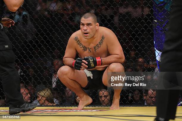 Cain Velasquez prepares to fight Travis Browne during the UFC 200 event at T-Mobile Arena on July 9, 2016 in Las Vegas, Nevada.