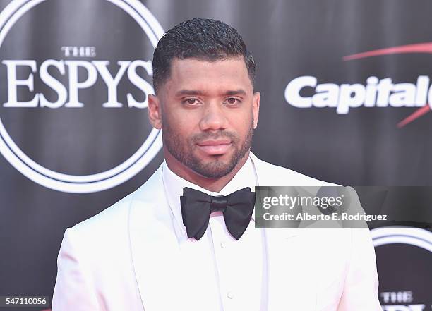 Football player Russell Wilson attends the 2016 ESPYS at Microsoft Theater on July 13, 2016 in Los Angeles, California.