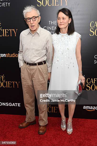 Woody Allen and Soon-Yi Previn attend the premiere of "Cafe Society" hosted by Amazon & Lionsgate with The Cinema Society at Paris Theatre on July...