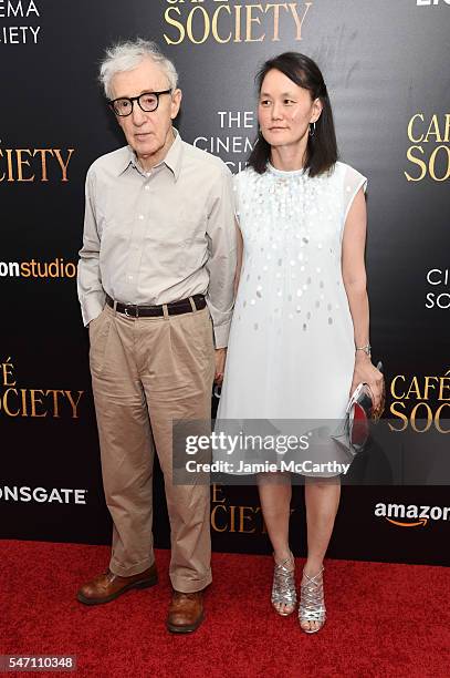 Woody Allen and Soon-Yi Previn attend the premiere of "Cafe Society" hosted by Amazon & Lionsgate with The Cinema Society at Paris Theatre on July...