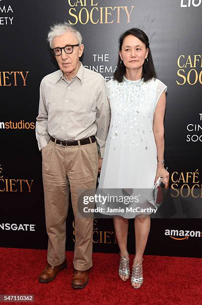 Woody Allen and Soon-Yi Previn attend the premiere of "Cafe Society" hosted by Amazon & Lionsgate with The Cinema Society at Paris Theatre on July...