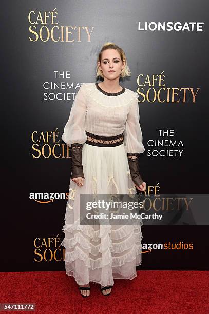 Kristen Stewart attends the premiere of "Cafe Society" hosted by Amazon & Lionsgate with The Cinema Society at Paris Theatre on July 13, 2016 in New...