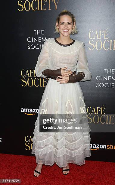 Actress Kristen Stewart attends the New York premiere of "Cafe Society" hosted by Amazon & Lionsgate with The Cinema Society at Paris Theatre on July...