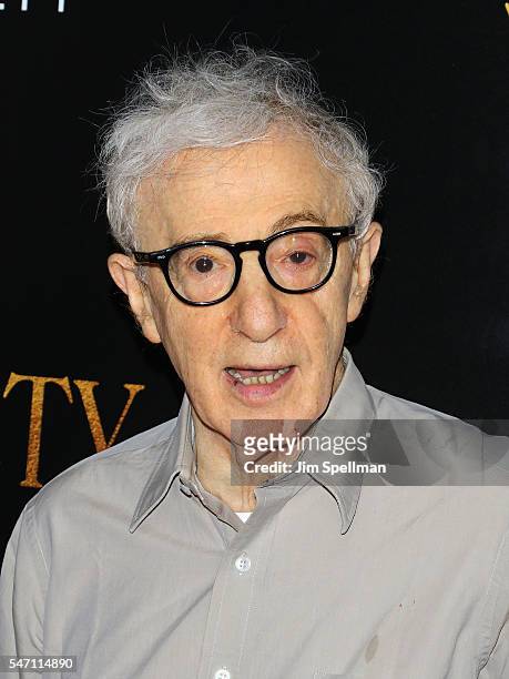 Director Woody Allen attends the New York premiere of "Cafe Society" hosted by Amazon & Lionsgate with The Cinema Society at Paris Theatre on July...