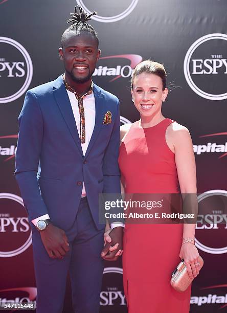 Soccer player Kei Kamara and Kristin Kamara attend the 2016 ESPYS at Microsoft Theater on July 13, 2016 in Los Angeles, California.