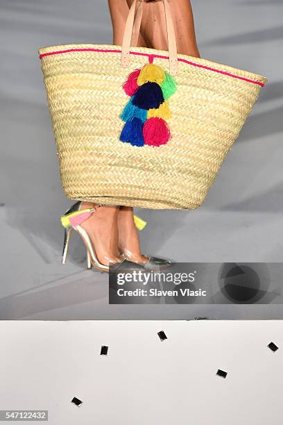 A view of a beach bag at Versakini x Amanda Perna Runway Show Presented By Ivy at W South Beach on July 13, 2016 in Miami Beach, Florida.