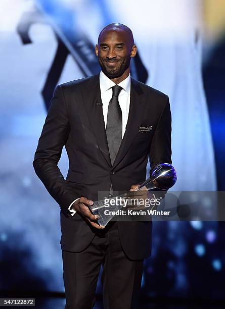 Honoree Kobe Bryant accepts the Icon Award onstage during the 2016 ESPYS at Microsoft Theater on July 13, 2016 in Los Angeles, California.