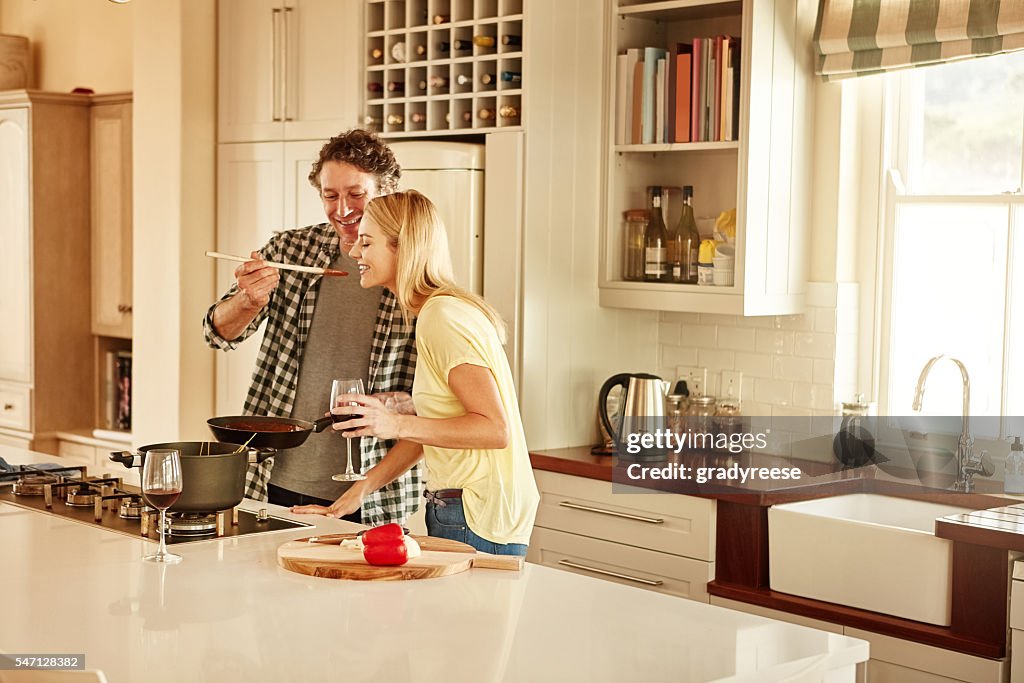 Make cooking with your significant other a fun, flirty adventure