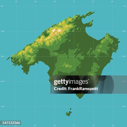 Mallorca Topographic Relief Vector Map Mallorca Topographic Relief Vector Map