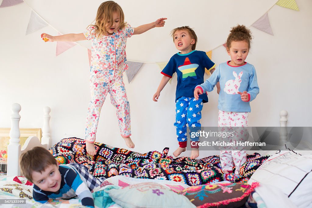 Children playing in bedroom