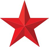 Red star 3D shape