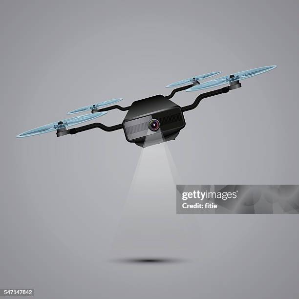 rc drone with camera - octocopter stock illustrations