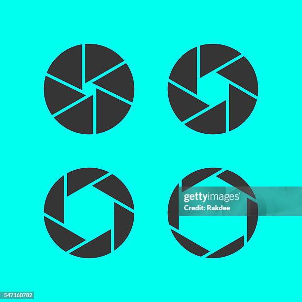 shutter icon - camera aperture stock illustrations