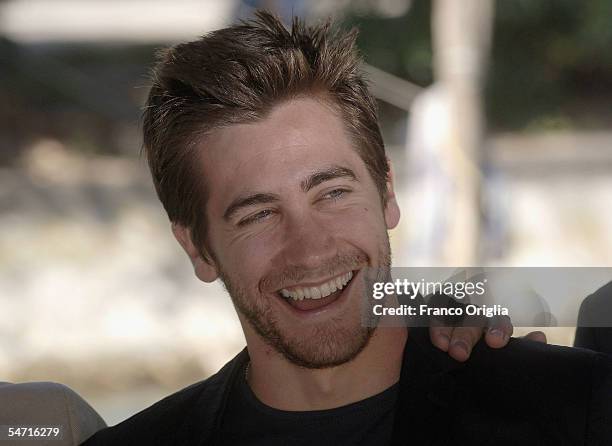 Actor Jake Gyllenhaal arrives for the press conference and photocall for the film "Proof" on the sixth day of the 62nd Venice Film Festival on...