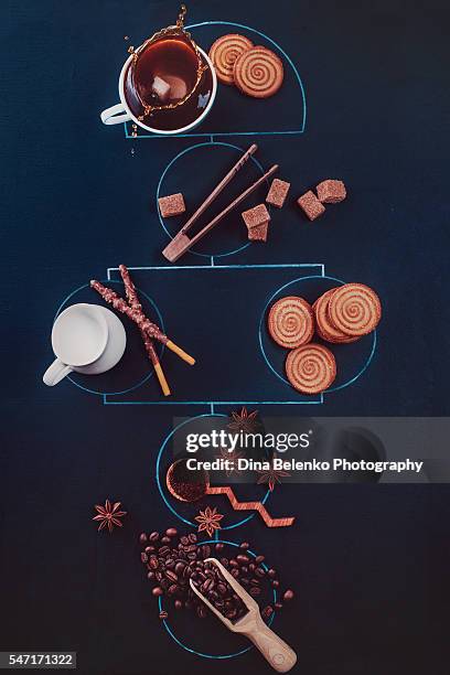 hopscotch game of coffee - coffee slow motion stock pictures, royalty-free photos & images