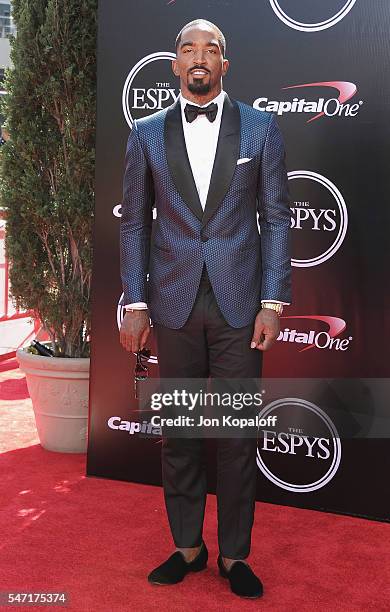 Basketball player J.R. Smith arrives at The 2016 ESPYS at Microsoft Theater on July 13, 2016 in Los Angeles, California.