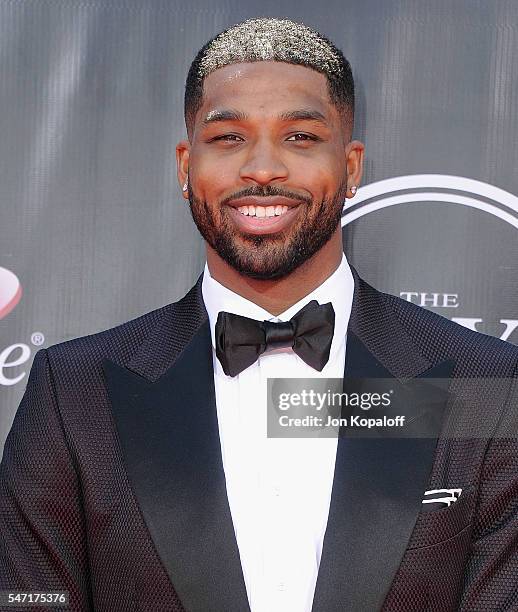 Basketball player Tristan Thompson arrives at The 2016 ESPYS at Microsoft Theater on July 13, 2016 in Los Angeles, California.