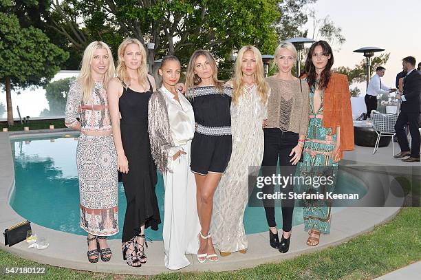 Shelley Gibbs; Erin Foster, Nicole Richie, Erica Pelosini, Rachel Zoe, Simone Harouche and Guest attend NET-A-PORTER celebrates Rachel Zoe capsule...