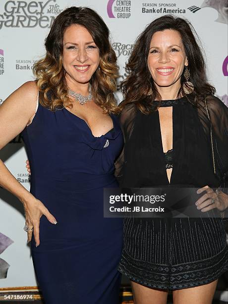 Joely Fisher and Tricia Leigh Fisher arrive at the opening night of 'Grey Gardens' The Musical at the Ahmanson Theatre on July 13, 2016 in Los...