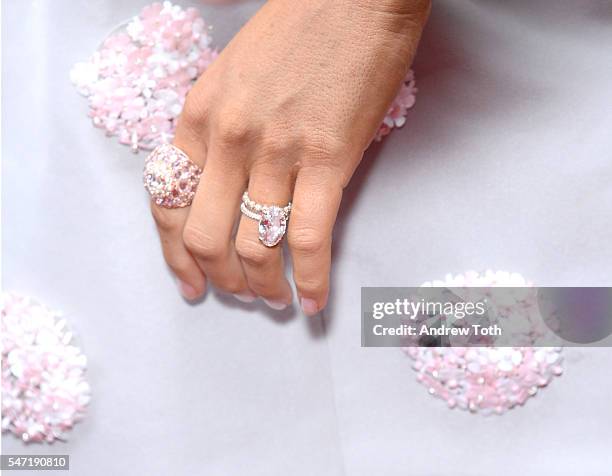 Blake Lively, ring detail, attends the Cinema Society screening of "Cafe Society" at Paris Theatre on July 13, 2016 in New York City.