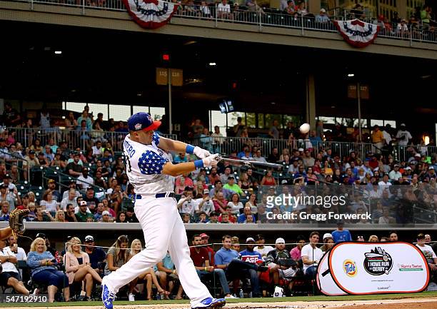 Jesus Montero is photographed during the Sonic Automotive AAA Baseball All Star Game Home Run Derby at BB&T Ballpark on July 11, 2016 in Charlotte,...