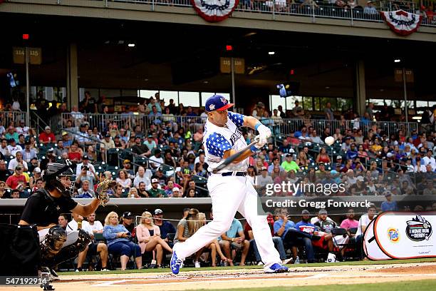 Jesus Montero is photographed during the Sonic Automotive AAA Baseball All Star Game Home Run Derby at BB&T Ballpark on July 11, 2016 in Charlotte,...