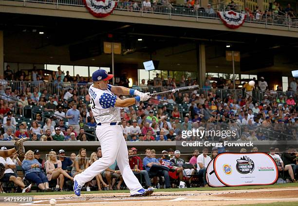 Jesus Montero is photographed during the Sonic Automotive AAA Baseball All Star Game Home Run Derby at BB&T Ballpark on July 11, 2016 in Charlotte,...