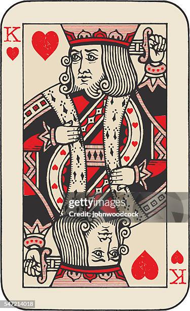 bildbanksillustrationer, clip art samt tecknat material och ikoner med king of hearts illustration - king card