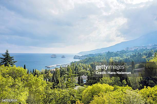 view of coastline, crimea - crimea foto e immagini stock