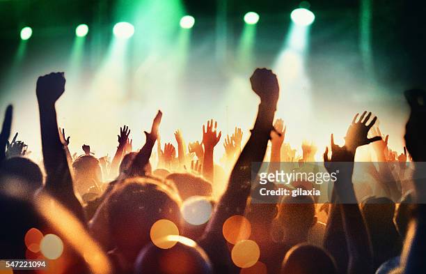people at concert party. - applauding stock pictures, royalty-free photos & images