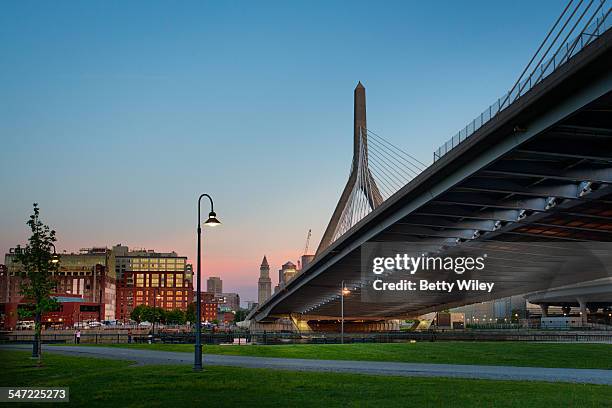 leonard p zakim bridge and northpoint park - wiley park stock pictures, royalty-free photos & images