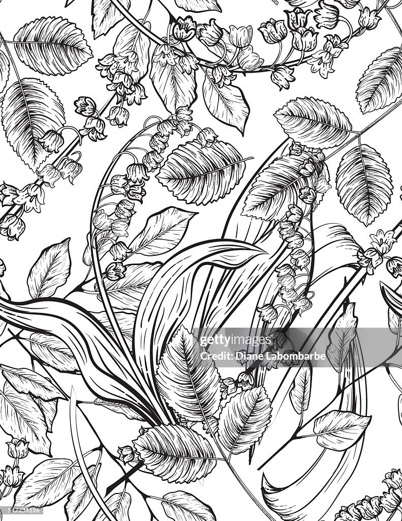Seamless Garden Plants With Lily Of The valley