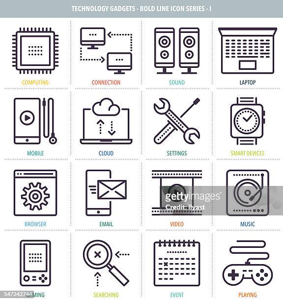 technologie gadgets icon set - gaming mobile stock-grafiken, -clipart, -cartoons und -symbole