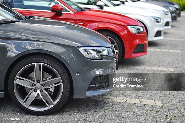 premium vehicles on the parking - audi stock pictures, royalty-free photos & images