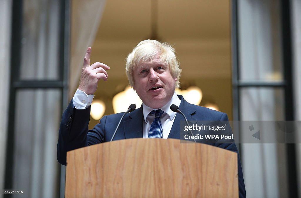Boris Johnson's First Day As Foreign Secretary
