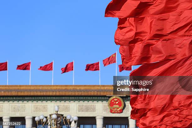 tiananmen square during the national people's congress meeting,beijing - the chinese national peoples congress takes place stock pictures, royalty-free photos & images