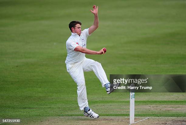 Josh Shaw of Gloucestershire during Day Two of the Specsavers County Championship Division Two match between Gloucestershire and Essex at The College...