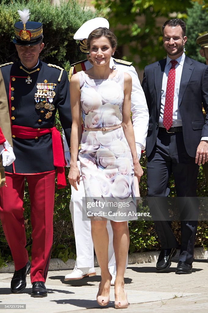 Spanish Royals Attend a Military Event in Zaragoza