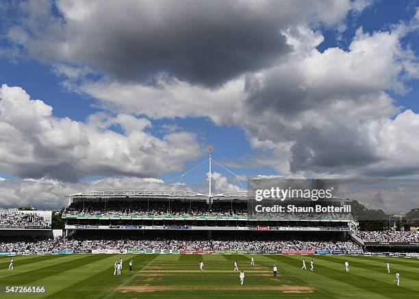 General view of the cricket ground during day one of the 1st Investec Test match between England and Pakistan at Lord's Cricket Ground on July 14,...