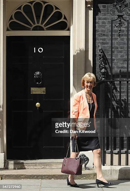 Andrea Leadsom leaves 10 Downing Street where she was appointed as Environment Secretary, as Prime Minister Theresa May continues to appoint her...