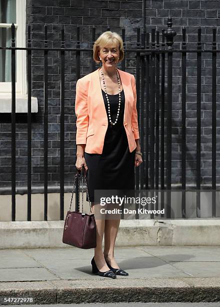 Andrea Leadsom leaves 10 Downing Street where she was appointed as Environment Secretary, as Prime Minister Theresa May continues to appoint her...