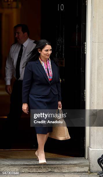 Priti Patel leaves 10 Downing Street where she was appointed as International Development Secretary, The UK's New Prime Minister began appointing the...